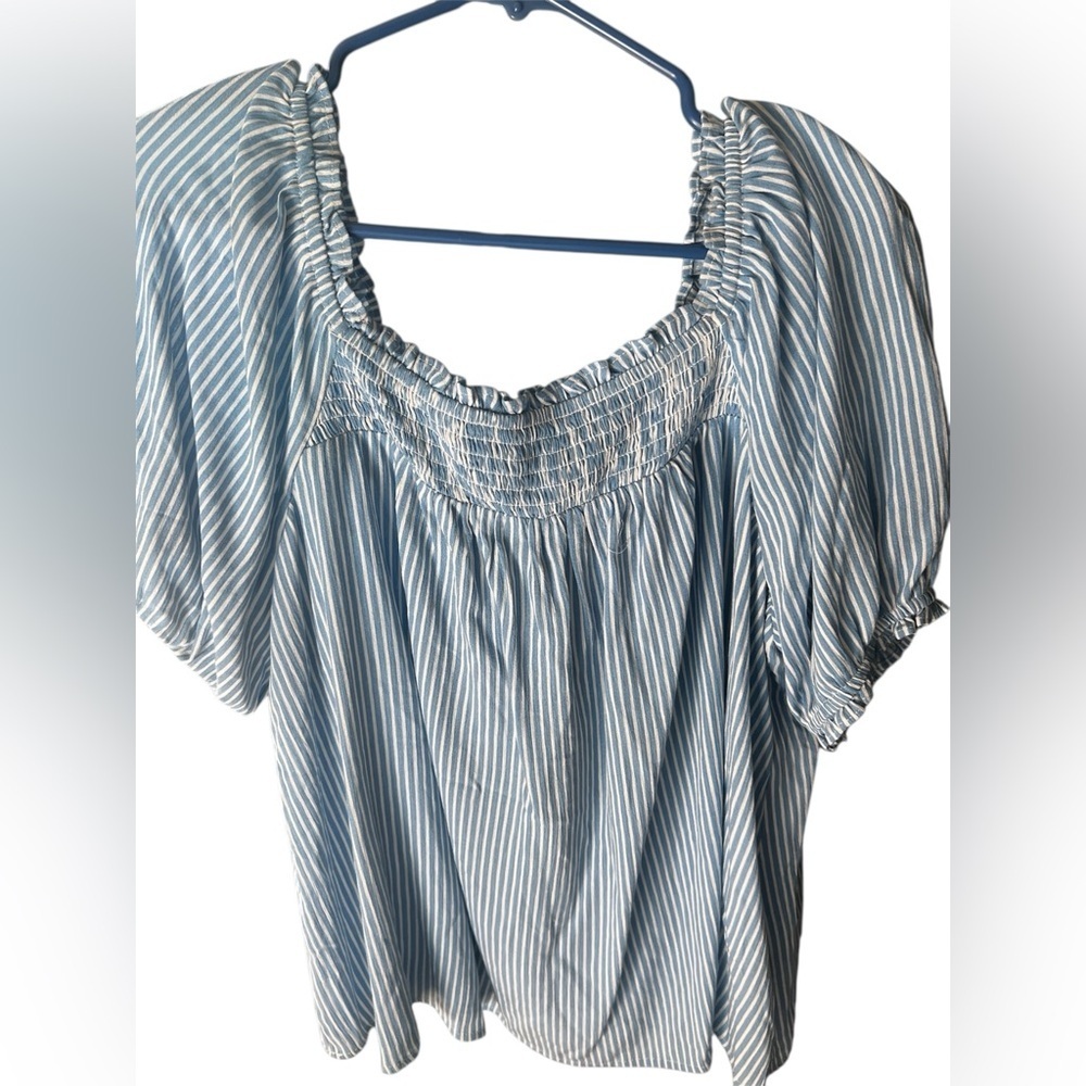 Torrid Striped Blue Women's Top - Picture 2 of 5